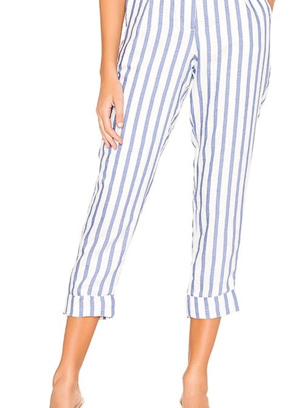 Tularosa Blue & White Striped Cropped Pants